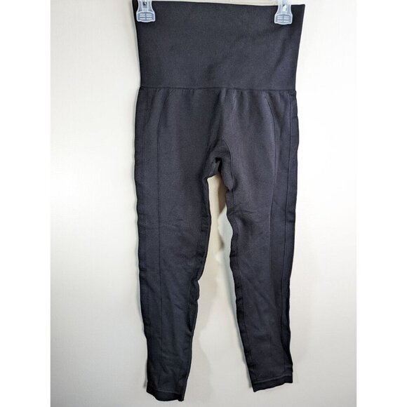 Homma Seamless High Waist No Front Seam Athletic Leggings Large Black - Picture 4 of 11